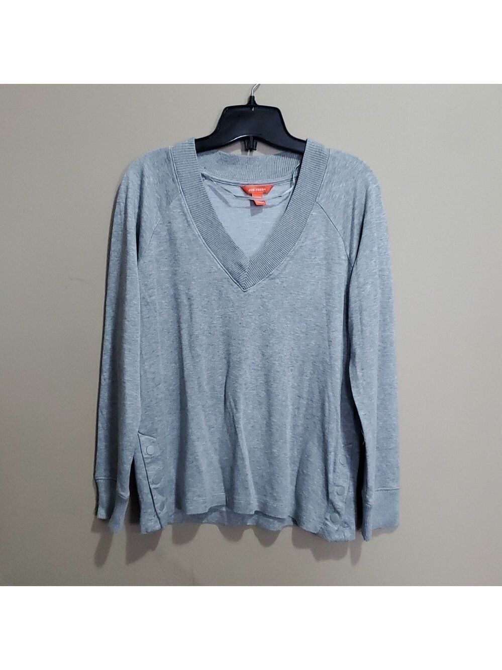 Joe fresh Long Sleeve v-neck gray sweater size xs